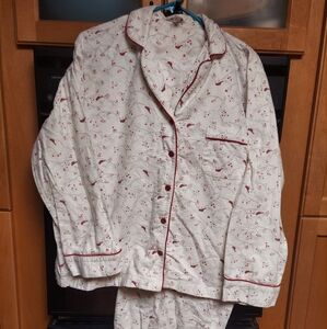 Charter club red cardinal winter warm flannel pj set xl